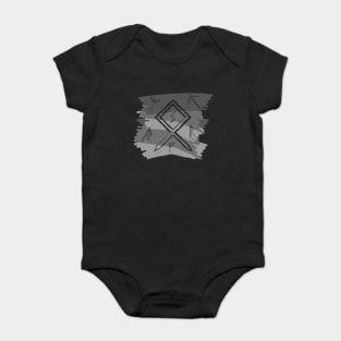 Grey Paint Runes Norse Mythology Asatru Baby Bodysuit